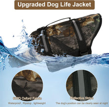Load image into Gallery viewer, HAOCOO Dog Life Jacket Vest Saver Safety Swimsuit Preserver with Reflective Stripes (Camouflage - Size Large)
