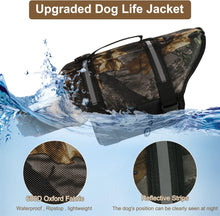 Load image into Gallery viewer, HAOCOO Dog Life Jacket Vest Saver Safety Swimsuit Preserver with Reflective Stripes (Camouflage - Size Large)