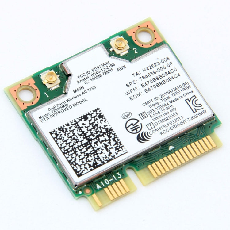 Intel 7260HMW Dual Band Wi-Fi Network Card with Bluetooth 4.0 PCI-E Intel 7260HMW Dual Band Wi-Fi Network Card with Bluetooth 4.0 PCI-E