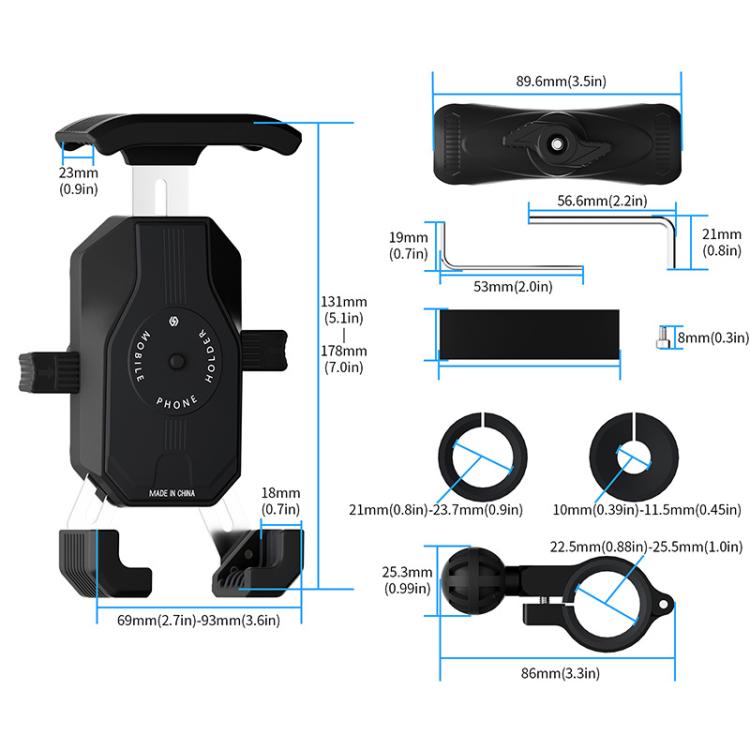 Robust Motorbike Clamp Mount & Strong Grip Holder for Samsung Mobile Phones (sku 58126)