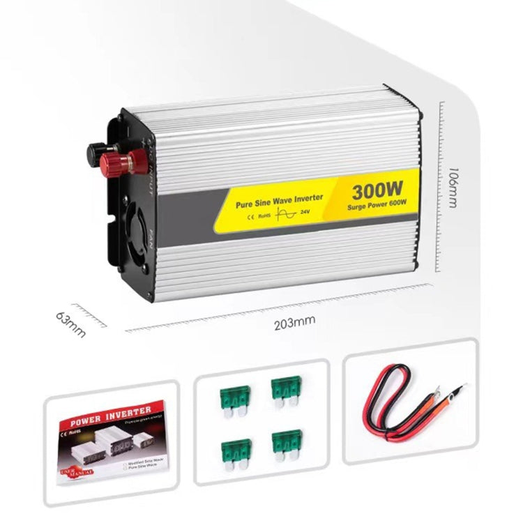 SUVPR DY-LG300S 300W DC 24V to AC 220V 50Hz Pure Sine Wave Car Power I ...