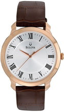Load image into Gallery viewer, Authentic BULOVA Classic Rose Gold Brown Leather Mens Watch
