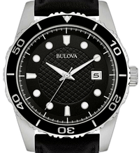 Load image into Gallery viewer, Authentic BULOVA Black Leather Mens Watch Maverick Sales 1
