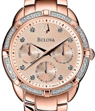 Load image into Gallery viewer, Authentic BULOVA Diamond Collection Rose Gold Multifunction Ladies Watch Maverick Sales 1