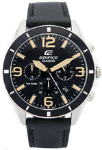 Load image into Gallery viewer, Authentic CASIO Edifice Black Leather Chronograph Mens Watch Maverick Sales 1