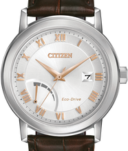 Load image into Gallery viewer, Authentic CITIZEN Eco-Drive Brown Leather Mens Dress Watch Maverick Sales 1