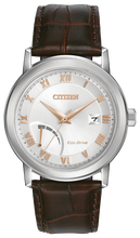 Load image into Gallery viewer, Authentic CITIZEN Eco-Drive Brown Leather Mens Dress Watch Maverick Sales 1