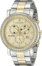 Load image into Gallery viewer, Authentic CITIZEN Eco-Drive Crystal Accented Two Tone Chronograph Ladies Watch Maverick Sales 1