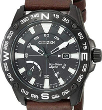 Load image into Gallery viewer, Authentic CITIZEN Eco-Drive PRT Brown Leather Mens Watch Maverick Sales 1