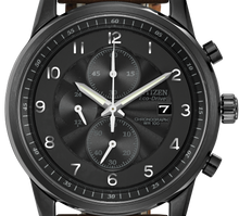 Load image into Gallery viewer, Authentic CITIZEN Eco-Drive Chandler Black Chronograph Mens Watch Maverick Sales 1