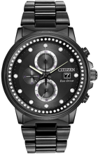 Load image into Gallery viewer, Authentic CITIZEN Eco-Drive NightHawk Crystal Accented Chronograph Ladies Watch Maverick Sales 1