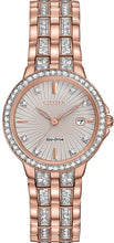 Load image into Gallery viewer, Authentic CITIZEN Eco-Drive Silhouette Swarovski Crystal Accented Rose Gold Ladies Watch Maverick Sales 1