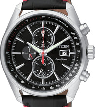 Load image into Gallery viewer, Authentic CITIZEN Eco-Drive Black Leather Chronograph Mens Watch Maverick Sales 1