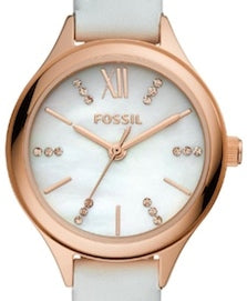 Authentic FOSSIL Suitor White Leather Ladies Watch