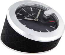 Load image into Gallery viewer, Authentic GUCCI Swiss Made Designer Aluminium &amp; Leather Desk Clock
