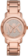 Load image into Gallery viewer, Authentic MICHAEL KORS Runway Logo Crystal Pave Rose Gold Ladies Watch Maverick Sales 1