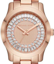 Load image into Gallery viewer, Authentic MICHAEL KORS Runway Crystal Baguette Rose Gold Ladies Watch Maverick Sales 1