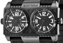Load image into Gallery viewer, Authentic POLICE Dominator Dual Time Black Leather Oversized Mens Watch Maverick Sales 1