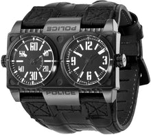 Load image into Gallery viewer, Authentic POLICE Dominator Dual Time Black Leather Oversized Mens Watch Maverick Sales 1