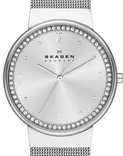 Load image into Gallery viewer, Authentic SKAGEN Denmark Ancher Crystal Accented Stainless Steel Mesh Ladies Watch Maverick Sales 1