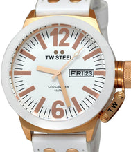 Load image into Gallery viewer, Authentic TW STEEL CEO Canteen White Leather Oversized Ladies Watch Maverick Sales 1