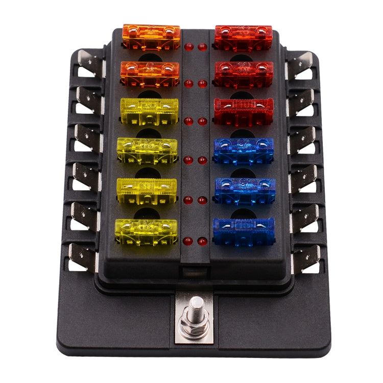 1 in 12 Out Fuse Box PC Terminal Block Fuse Holder Kits with LED Warni ...