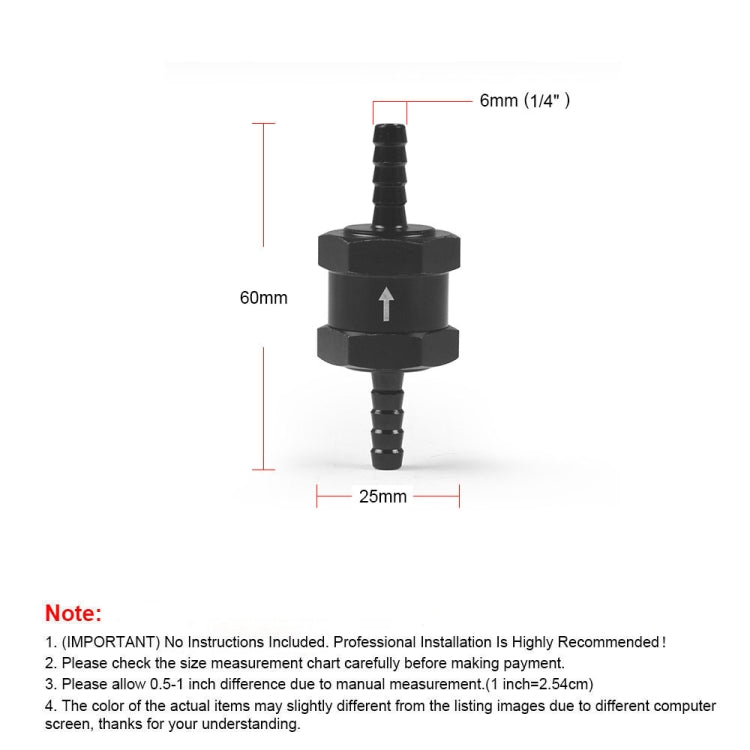 Clapet Anti-retour De Carburant Diesel – 6mm, En Alliage D'aluminium, Unidirectionnel (sans Marque)