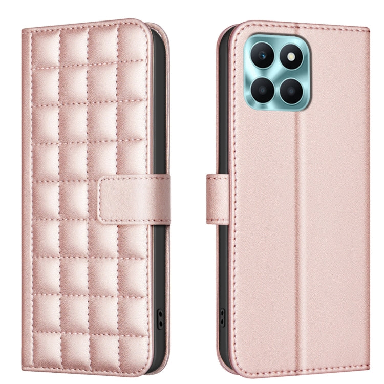 For Honor X6a Square Texture Leather Phone Case(Rose Gold
