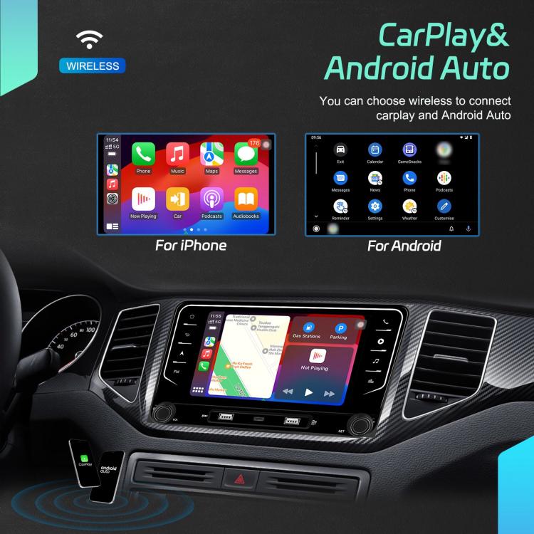 For Volkswagen Android 15 7 inch Wireless CarPlay Car Player Central C ...