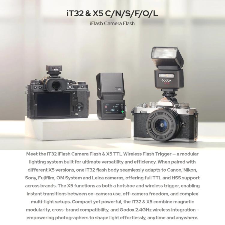 Godox iT32 iFlash Camera Flash & X5 TTL Wireless Flash Trigger For Son ...