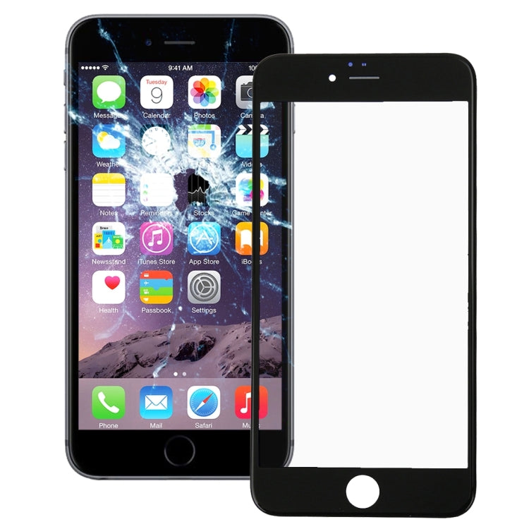 in for iPhone (Front Screen Outer Glass Lens Frame)(Black