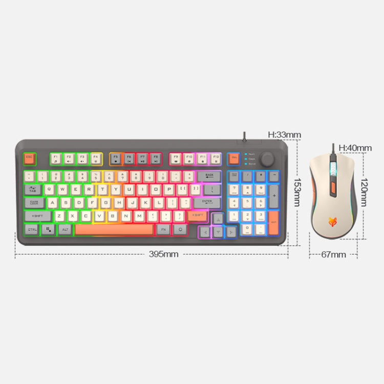 XUNSVFOX K820 Wired Gaming Mechanical Feeling 94 Keys Keyboard And Mou ...
