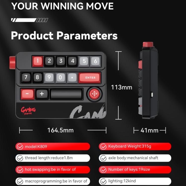 MKESPN RGB Hot Swap Wired Mechanical Keyboard Rocker Knob Programming ...