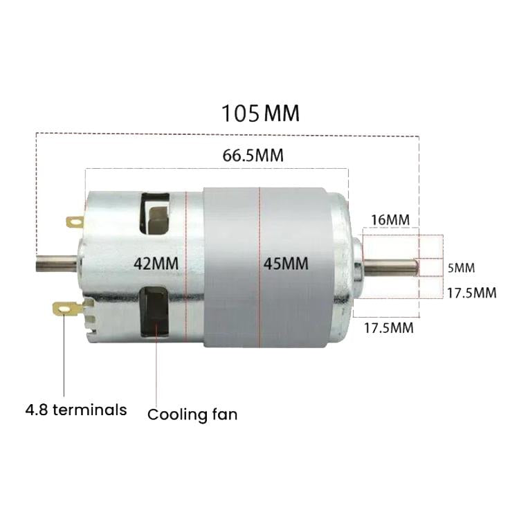 24V 10000RPM 775 All Copper Motor Double Outlet Shaft Belt Sander Poli ...
