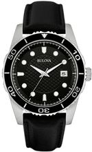 Load image into Gallery viewer, Authentic BULOVA Black Leather Mens Watch
