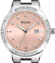 Load image into Gallery viewer, Authentic BULOVA Diamond Accented Stainless Steel Ladies Watch
