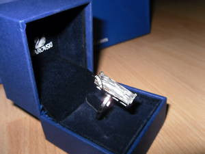 Swarovski large baguette crystal ring