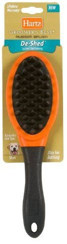 HARTZ Groomer's Best De-Shed Rubber Brush For Short Coat Dogs