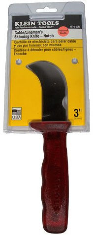 KLEIN TOOLS Cable/Lineman's Skinning Knife - Hook Blade & Notch