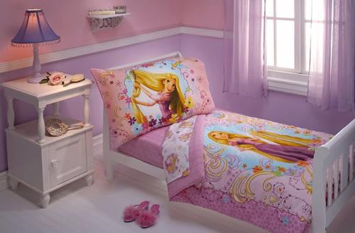 DISNEY Tangled 4 Piece Microfiber Toddler Bedding Set