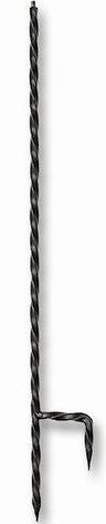 ACHLA BBS02 Black Wrought Iron Twisted Metal Stake For Bird Baths With Threaded Connector