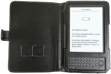 NAVITECH Kindle 3 Faux Leather Case (Black)