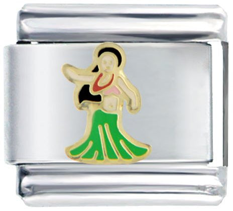 PUGSTER Hawaiian Girl Dancing Italian Charms Bracelet Link