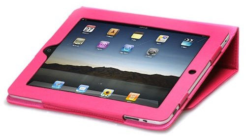 iPad Pink Leather Stand Case For Ipad 1