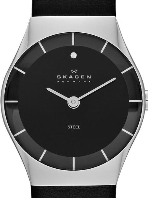 Authentic SKAGEN Denmark Classic Ultra Slim Black Dial Ladies Watch
