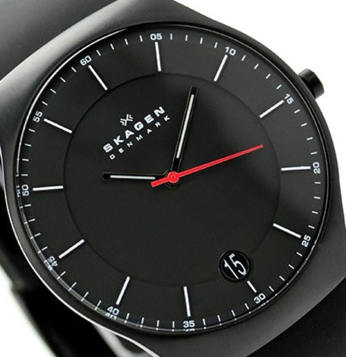 Authentic SKAGEN Denmark Ultra Slim Black Titanium Mens Watch