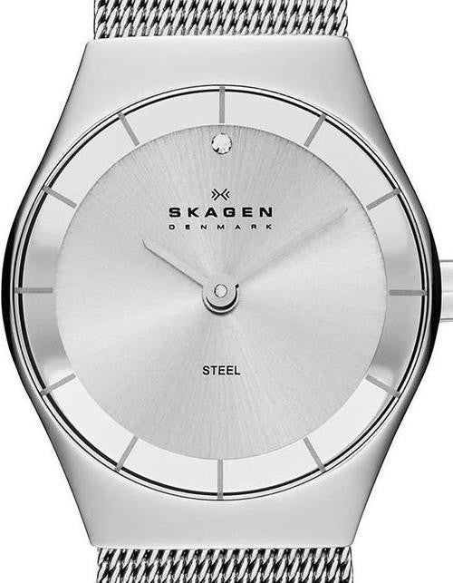 Authentic SKAGEN Denmark Ultra Slim Crystal Accented Ladies Watch