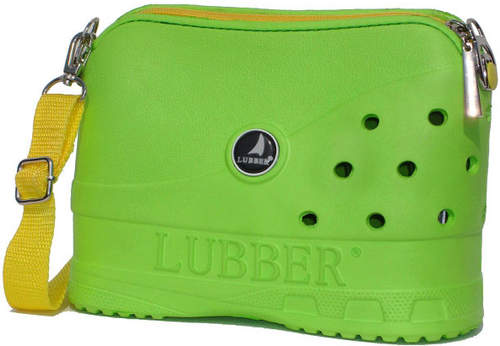 LUBBER Tote Rubber Croc Waterproof Beach Purse (Green)