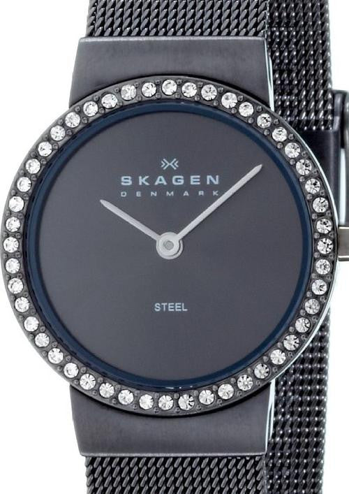 Authentic SKAGEN Denmark Ultra Slim Crystal Accented Ladies Watch