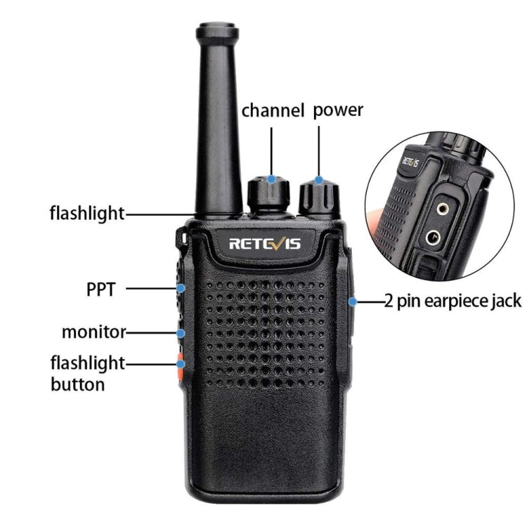 RETEVIS RT67 0.5W PMR446 16CHS Two Way Radio Mini Handheld Walkie